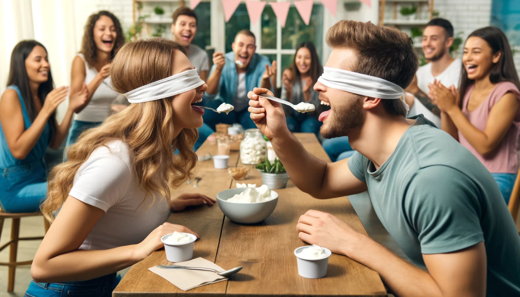 Blindfolded Yogurt Eating