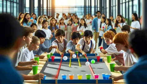 Ping Pong Ball and Straws
