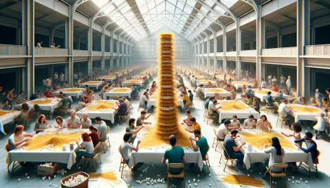 Spaghetti and Marshmallow Tower
