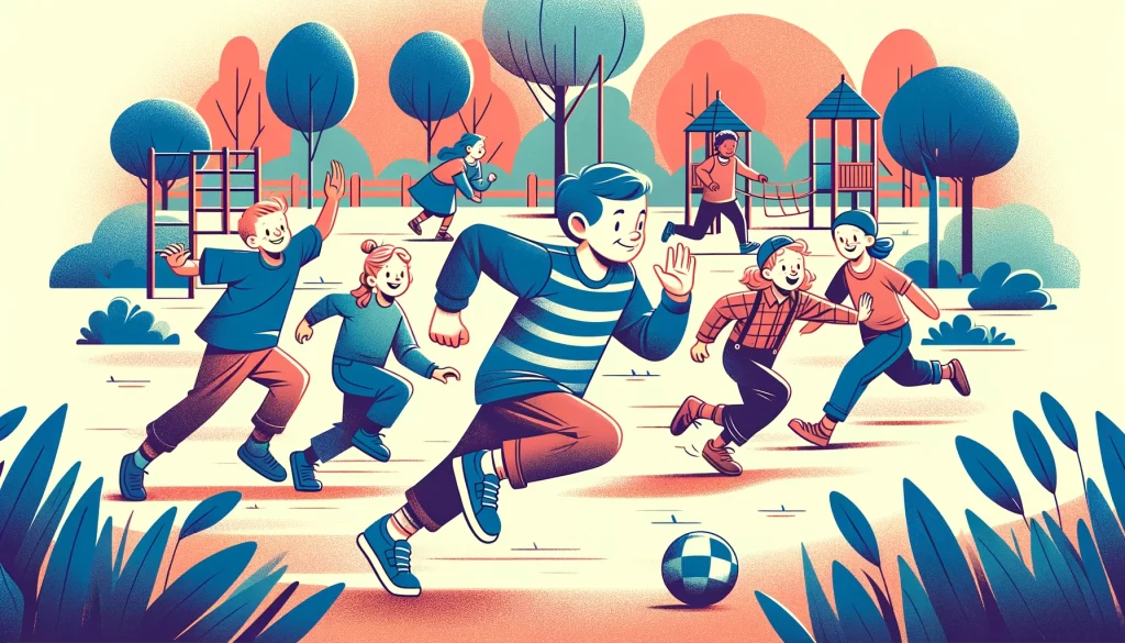 Enjoy the Freeze Tag game! One player is "it" and tags others to freeze them. Unfreeze by tagging frozen players. Fun outdoor activity for kids.