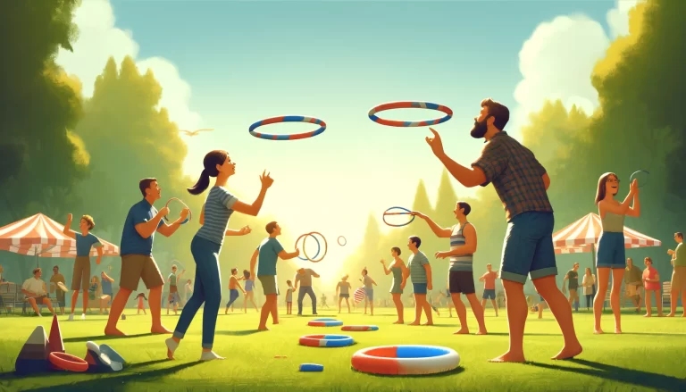 Play Human Ring Toss with hula hoops or pool floats. Partners stand six feet apart and try to ring each other. Most rings in one minute wins!