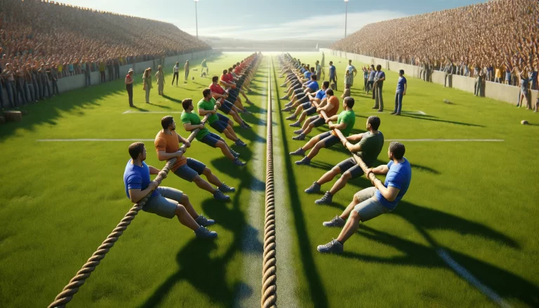 Tug of War pits two teams against each other in a battle of strength and determination.